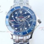 Perfect Replica OE Factory Omega Seamaster 007 James Bond 8500 Watch - 316L Steel Case Blue Dial Blue Bezel